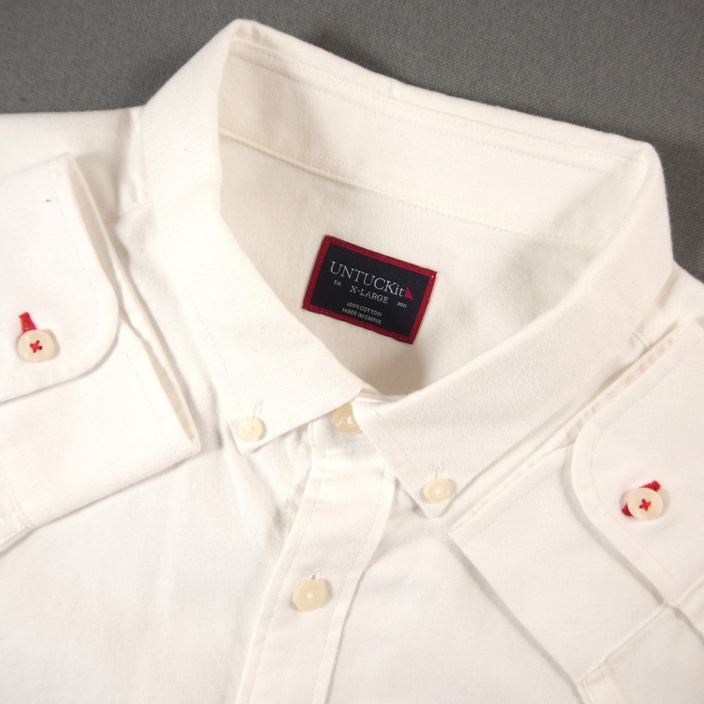 UNTUCKit Russian River White Cotton Mens Button Down Shirt XL 35161